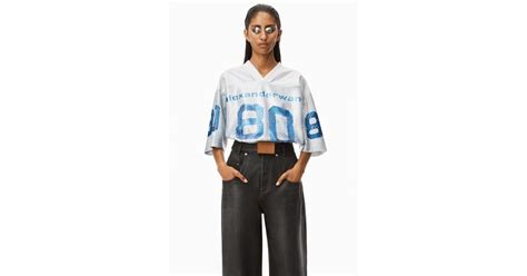 Alexander Wang Football Jersey In Sequin Faille In Blue Lyst Uk