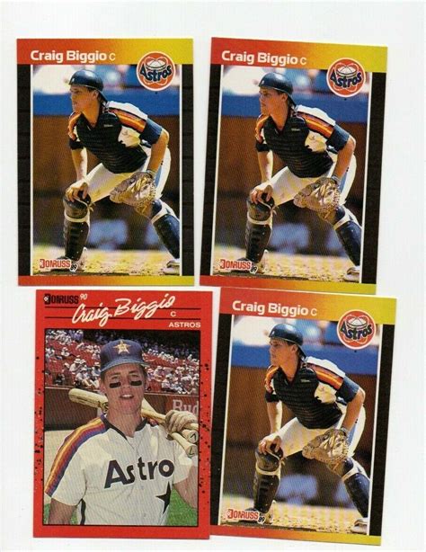 Craig Biggio Houston Astros Donruss Hof X Rookie Rc Lot Ebay