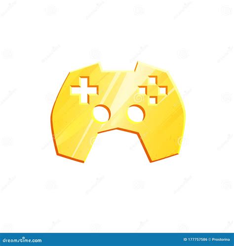 Icono De Gamepad Dorado Logotipo De Ocio Y Entretenimiento Joystick