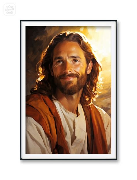 Smiling Loving Jesus The Most Beautiful Looking Jesus Oil Painting