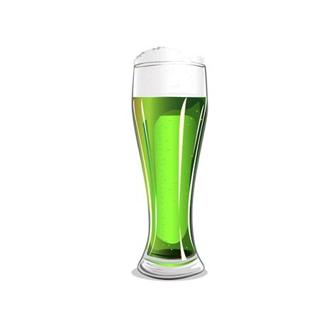 Vaso Con Cerveza Verde Vector Premium