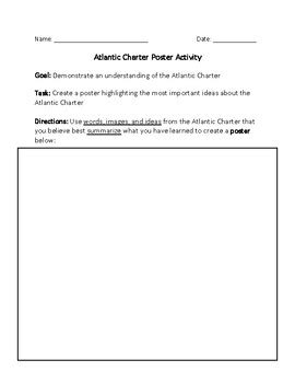 Atlantic Charter Poster Activity by Jwood Education | TPT