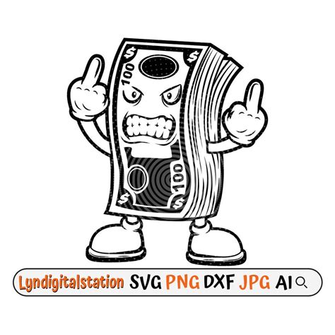 Money Fuck You Svg Money Bundle Clipart Middle Finger Cut File