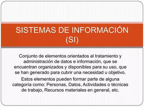 Sistemas De Información Si Ppt