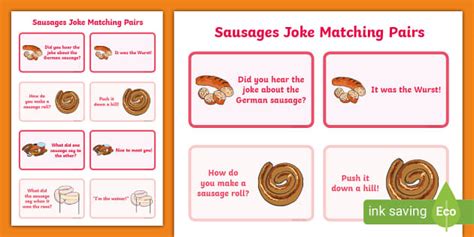 Sausage Joke Matching Pairs Teacher Made Twinkl