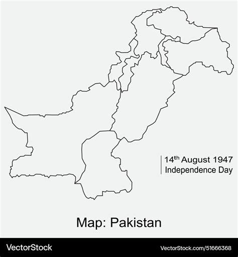 Outline map of pakistan isolated Royalty Free Vector Image