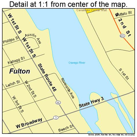 Fulton New York Street Map 3627815