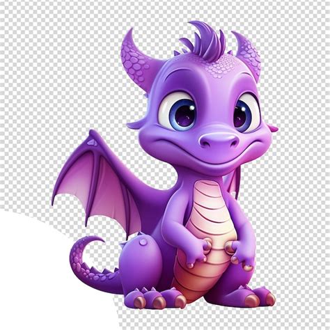 Um bonito bebê dragão de desenho animado em 3d isolado em fundo