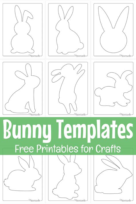 Free Printable Bunny Templates For Spring Easter Crafts Clip Art