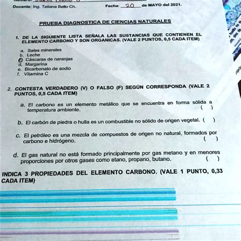 Solved Contesta Verdadero V O Falso F Según Corresponda Docente