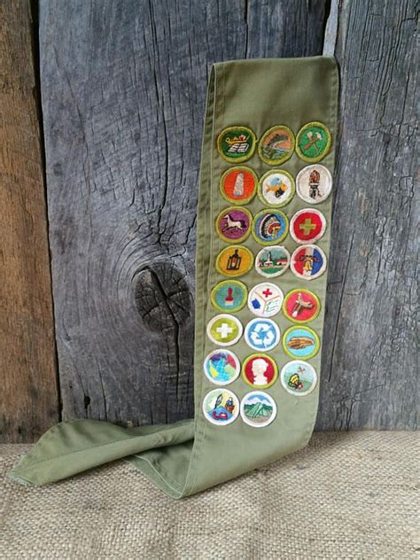 Vintage Boy Scout Merit Badge Sash Merit Patches Boy Scouts Etsy