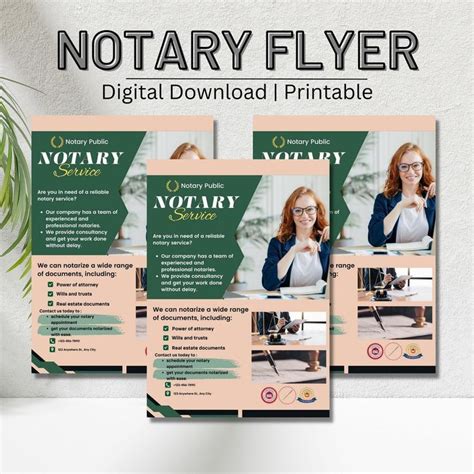 Notary Flyer Template Mobile Notary Notary Marketing Flyer Notary