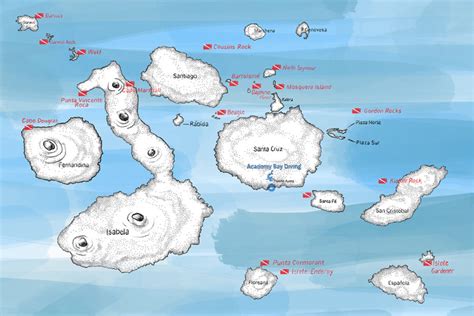 galapagos-islands-diving-map - Academy Bay Diving