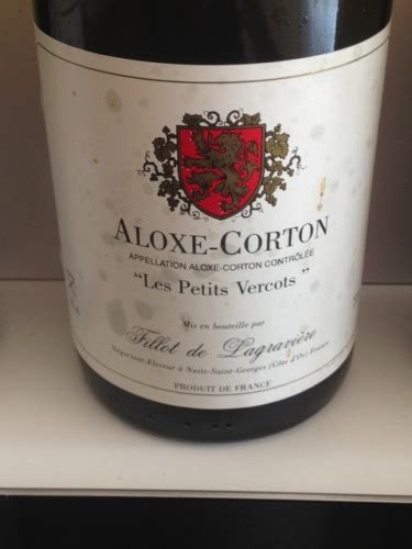 Fillot De Lagraviere Aloxe Corton Er Cru Les Petits Vercots Vivino Us