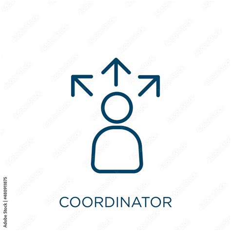 Vetor De Coordinator Icon Thin Linear Coordinator Business