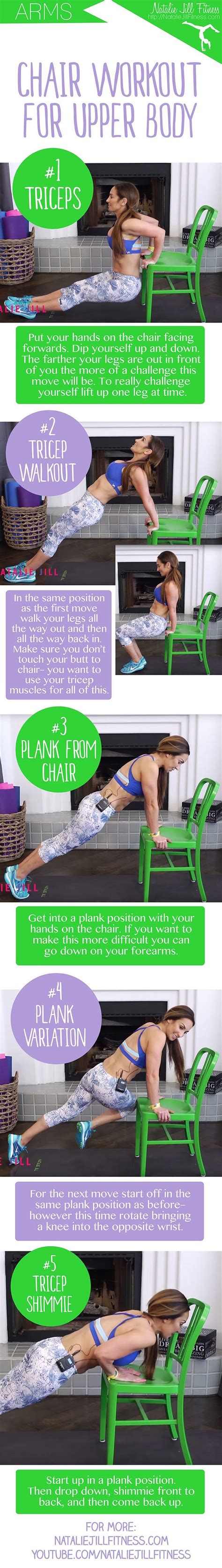 5 Minute Beginner Chair Workout For Upper Body VIDEO Natalie Jill