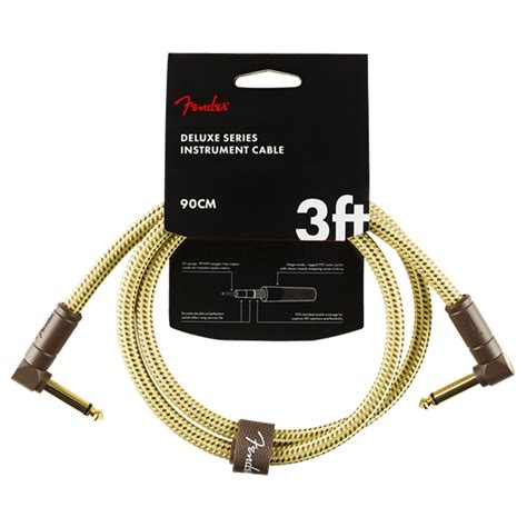 Fender Deluxe Ft Angle Instrument Cable Tweed Na Gear Music