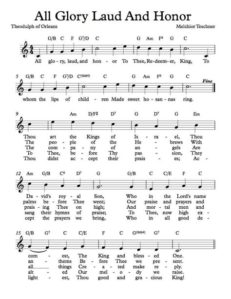 All Glory Be To Christ Sheet Music Free - Musics Image