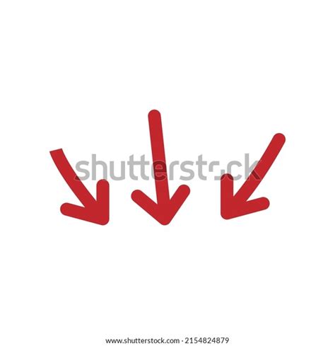 Red Hand Drawn Arrow Element Vector Stock Vector (Royalty Free ...