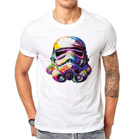 Buy Men Darth Vader Hand Painted Printing Designer Funny T Shirts Short