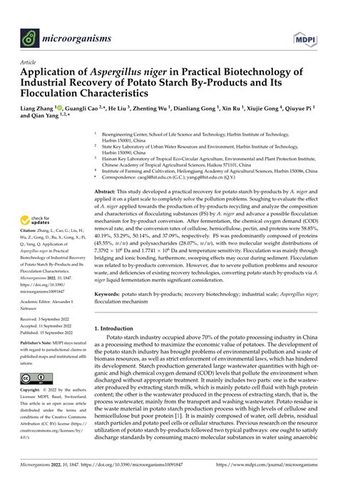 Pdf Application Of Aspergillus Niger In Practical Biotechnology Of Industrial Recovery Of