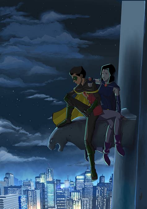 Damirae Damian Wayne And Raven By Ikatsu R Teentitans