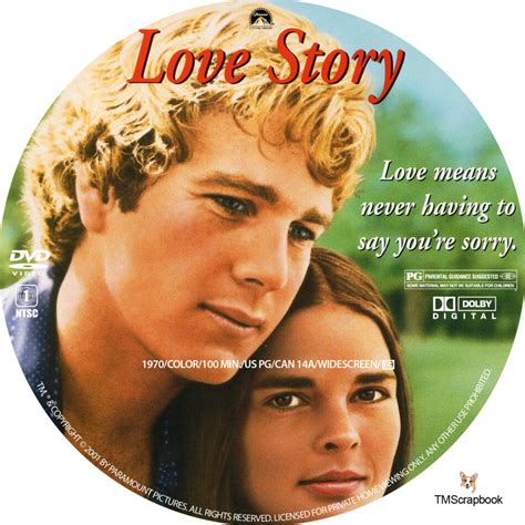 Love Story dvd label (1970) R1 Custom