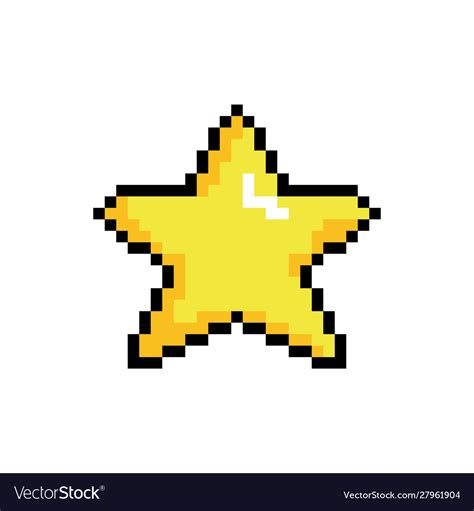 Star 8 bits pixelated style icon Royalty Free Vector Image