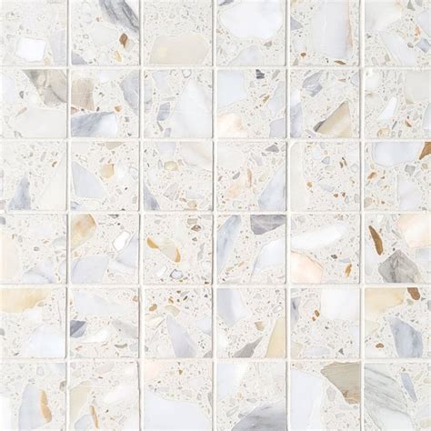 Straight Latte Marble Terrazzo Honed 2 X2 Mosaic In 2024 Terrazzo