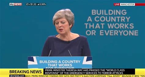 Letters Fall Off Slogan Behind Theresa May During Most Calamitous