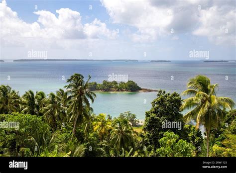 View Of A Small Island Of The Marovo Lagoon In Solomon Islands Stock