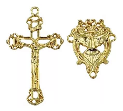 Crucifixos Entremeios Divino Espirito Santo Dourado Mercadolivre