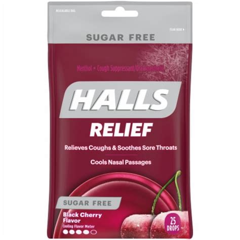 Halls Relief Black Cherry Sugar Free Cough Drops, 2.73 oz - Pick ‘n Save