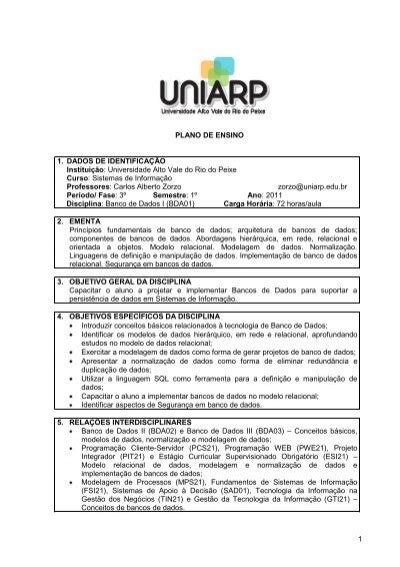 Banco De Dados I Pdf Uniarp