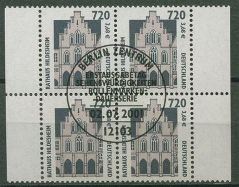 Bund 2001 Sehenswürdigkeiten SWK 2197 4er Block mit ESST BERLIN