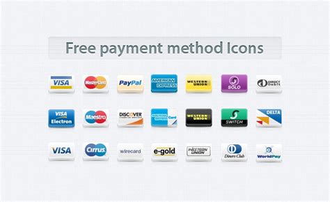 Free Payment Method And Credit Card Icon Set