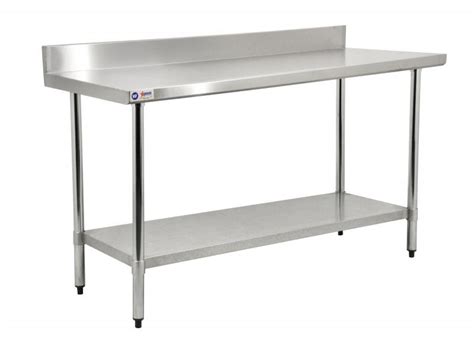 X Stainless Steel Work Table With Backsplash Omcan