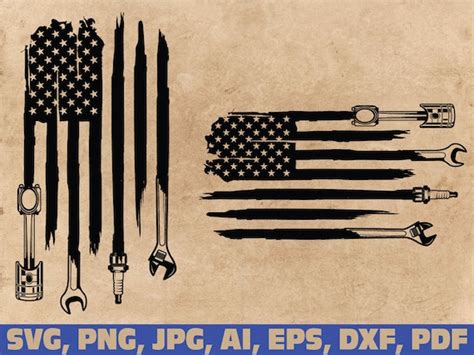 Mechanic Svgmechanic Flag Svg Mechanic American Flag Svg Etsy