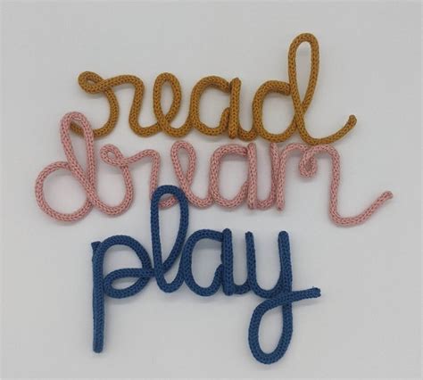 Knitted Wire Words Knitted Wire Names Custom Wool Wire Etsy