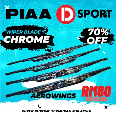 Dsport Sepasang Wiper Blade Chrome Ala Piaa Aero Wings Myvi Alza Kancil