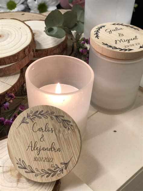 Velas Arom Ticas Personalizadas Tapa Bamb Uvimark Calcoman As