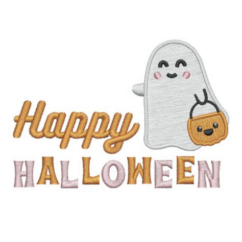 Happy Halloween Ghost Embroidery Download | PRO Digitizing