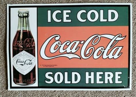 Ice Cold Coca Cola Sold Here Advertising Vintage Retro Decor Tin Sign