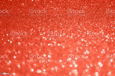 Abstract Background In Coral Color Glitter Bokeh Background Main Trend