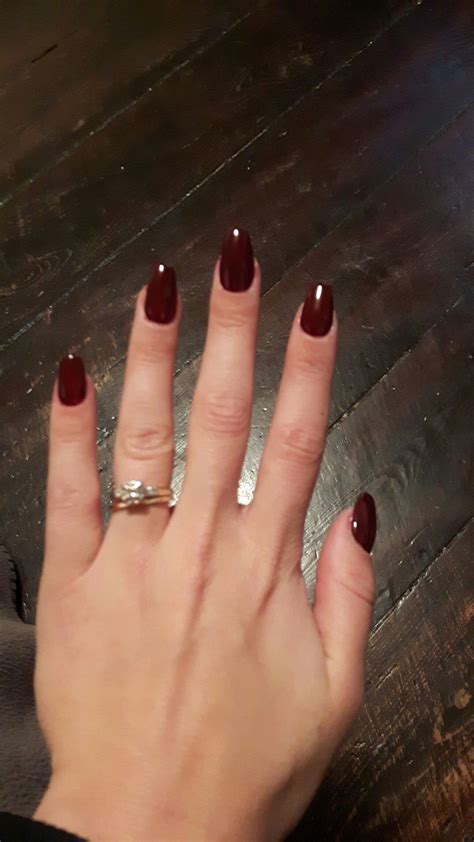 Blood Red Acrylics Cjp Acrylics And Gel Polish With Ballerina Shape