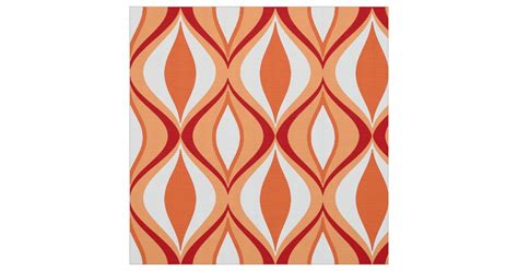 Mid Century Modern Diamonds Orange And White Fabric Zazzle