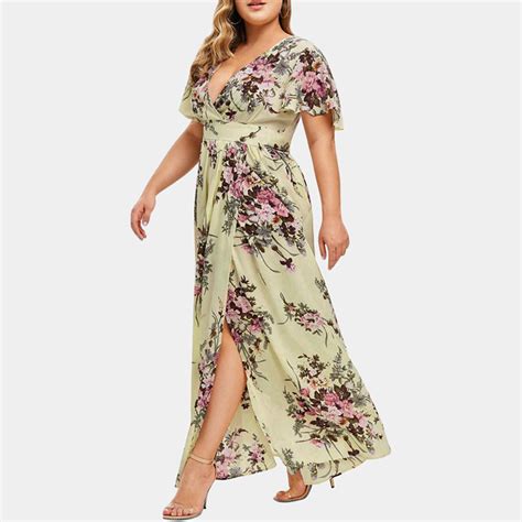 Lenago Womens Plus Size Summer Dresses 2022 Party Boho Print Maxi Long