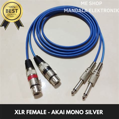 Kabel Audio Jack Akai Mono To Xlr Female Set L R Meter Lazada