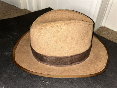 Henschel Mens Brown Genuine Leather Fedora Indiana J Gem