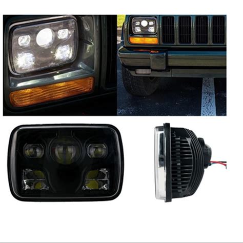 5 X7 Square LED Headlights Projector With High Low Beam DRL Driving